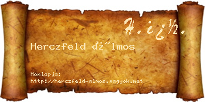 Herczfeld Álmos névjegykártya