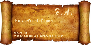 Herczfeld Álmos névjegykártya