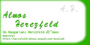 almos herczfeld business card